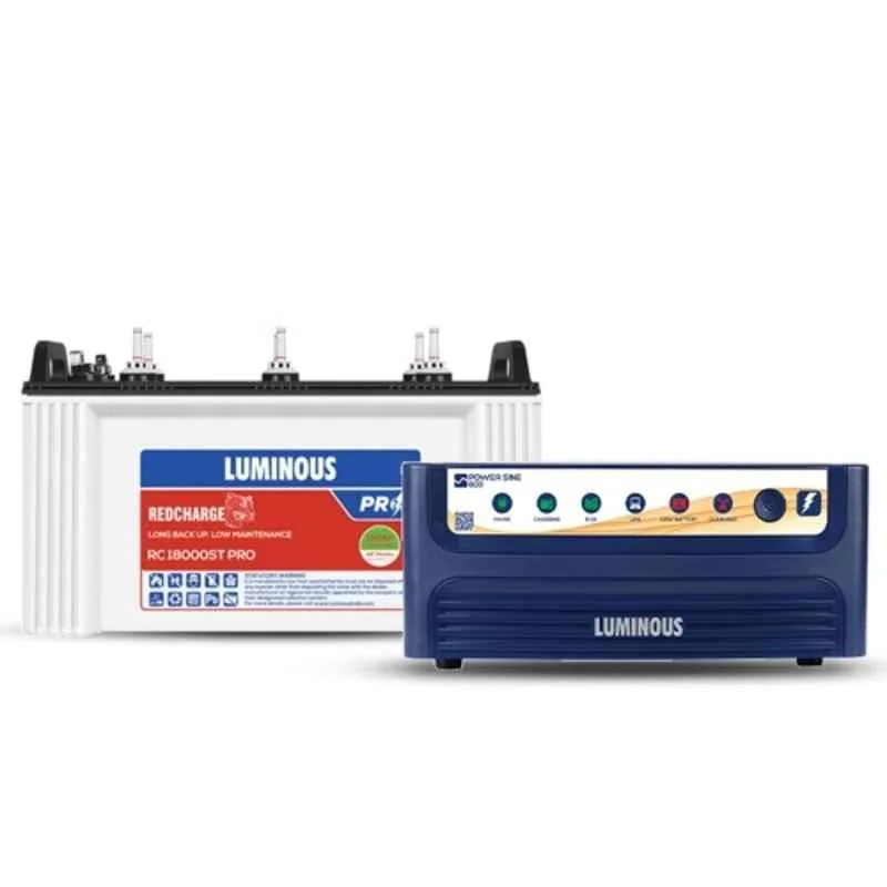 Luminous Power Sine 800 700VA 12V Inverter & Red Charge RC18000ST PRO 150Ah Short Tub